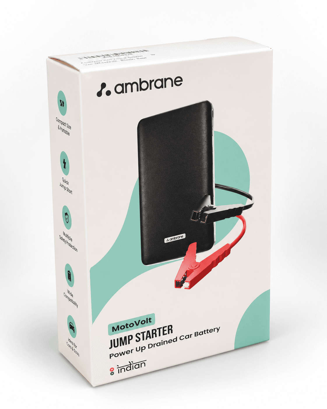 Ambrane MotoVolt Portable Car Jump Starter - Black
