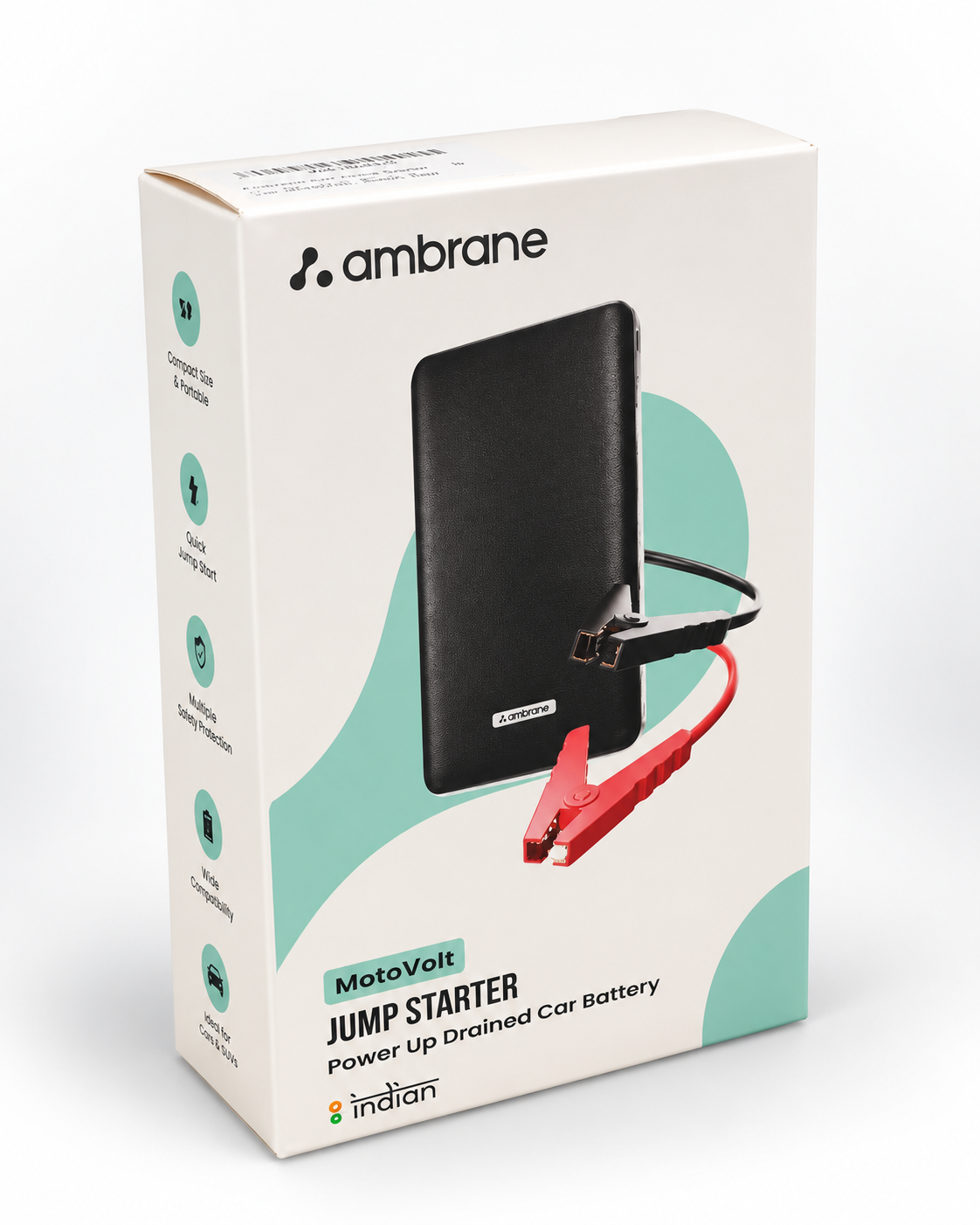 Ambrane MotoVolt Portable Car Jump Starter - Black